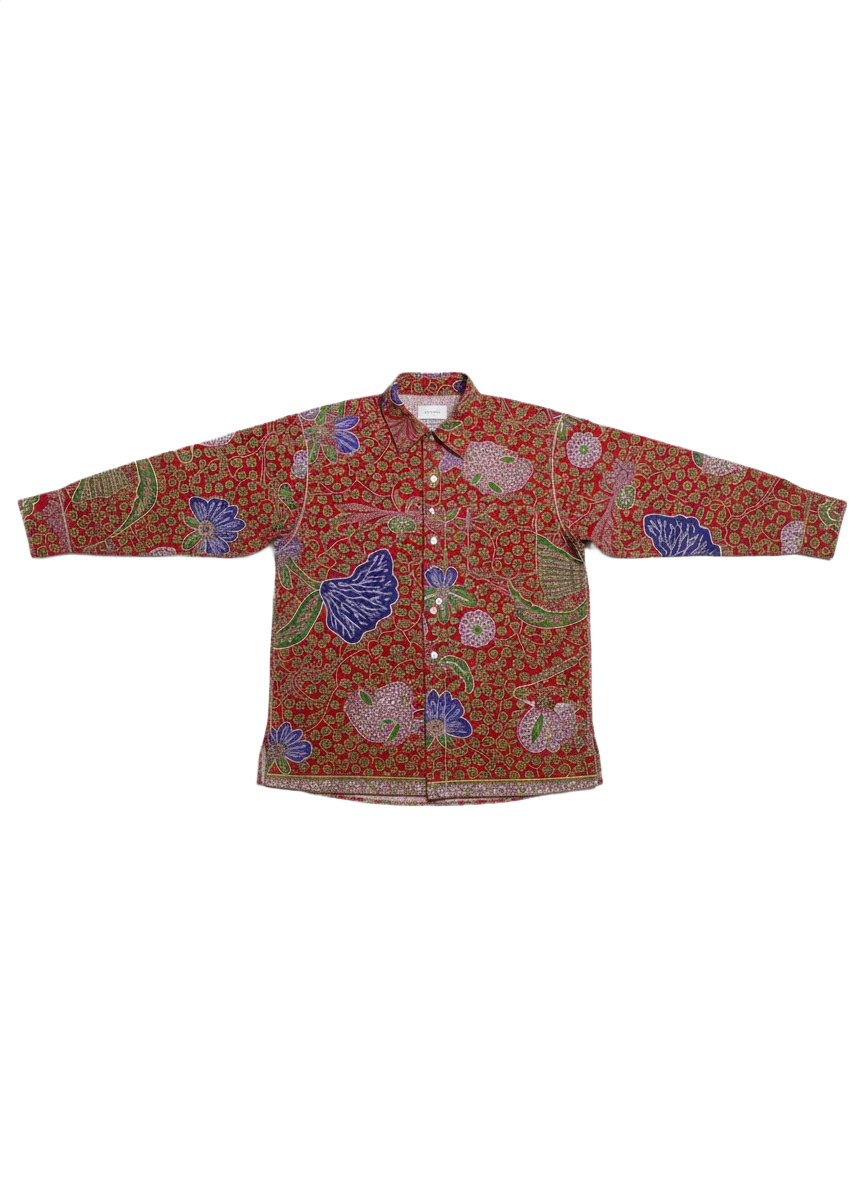 Chemise à manches longues Ankara à motif circulaire avec poche avant