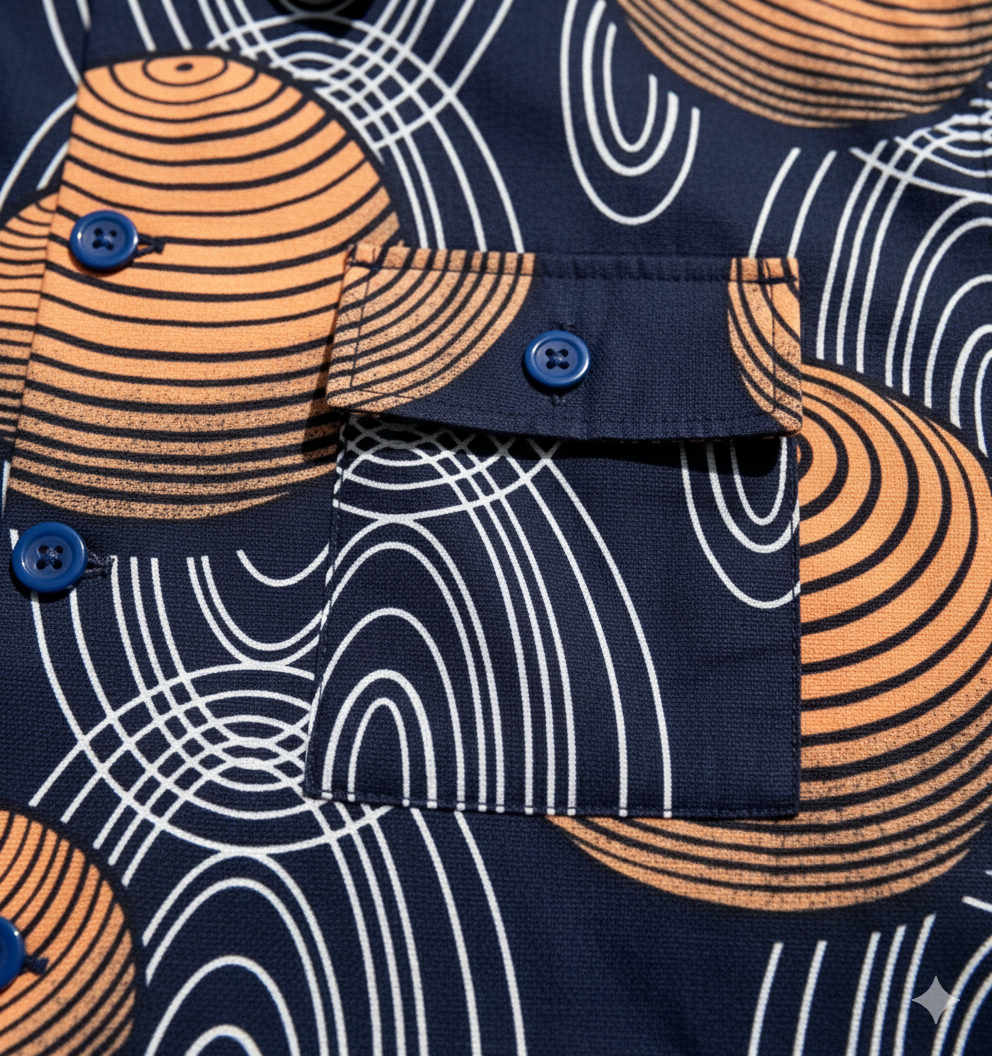 Mars Design Jaffa Orange, Black & White Padded Jacket