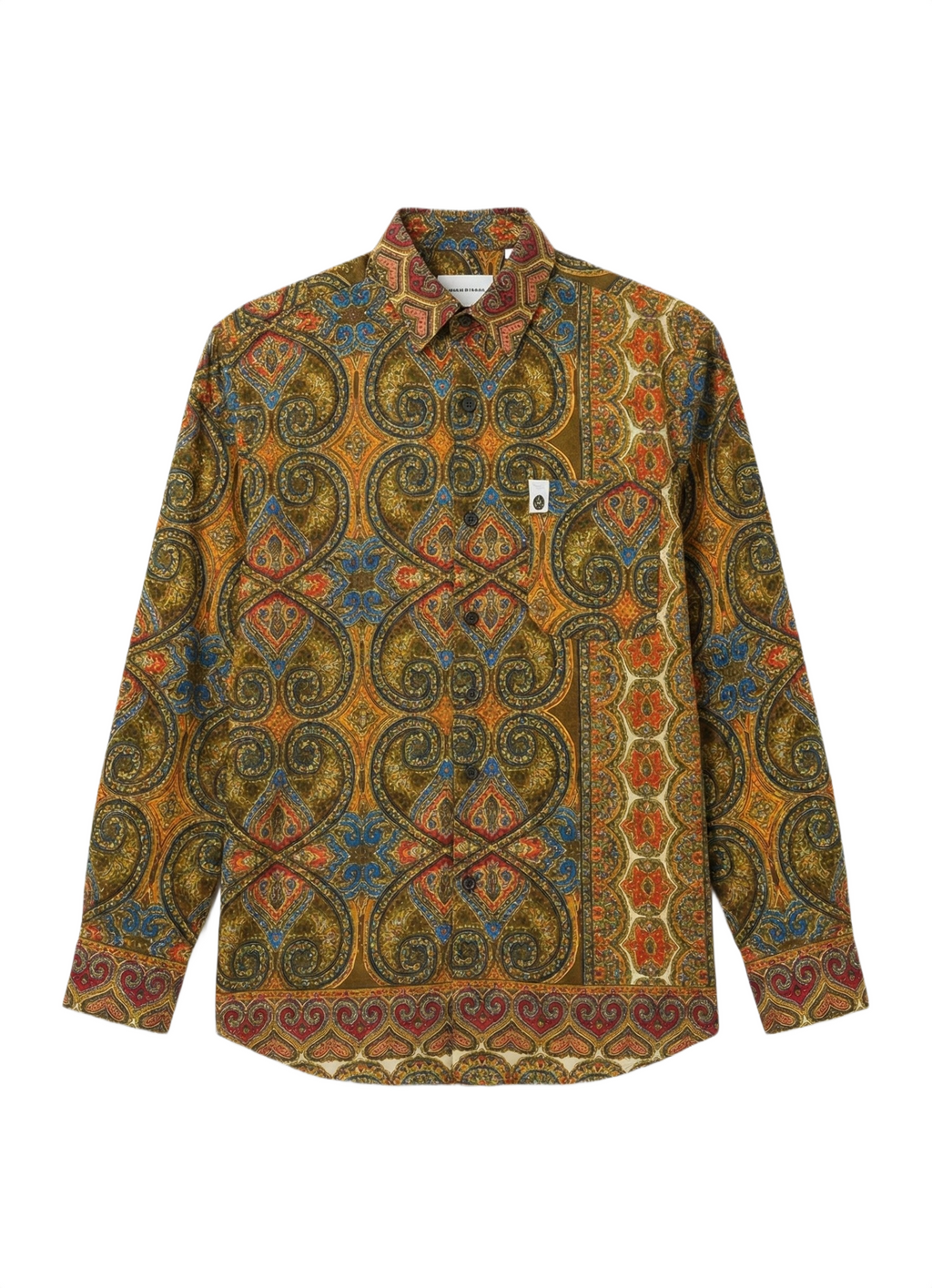 Pocket Pin Osahene Regency Marigold Honey Ankara Long Sleeve Shirt