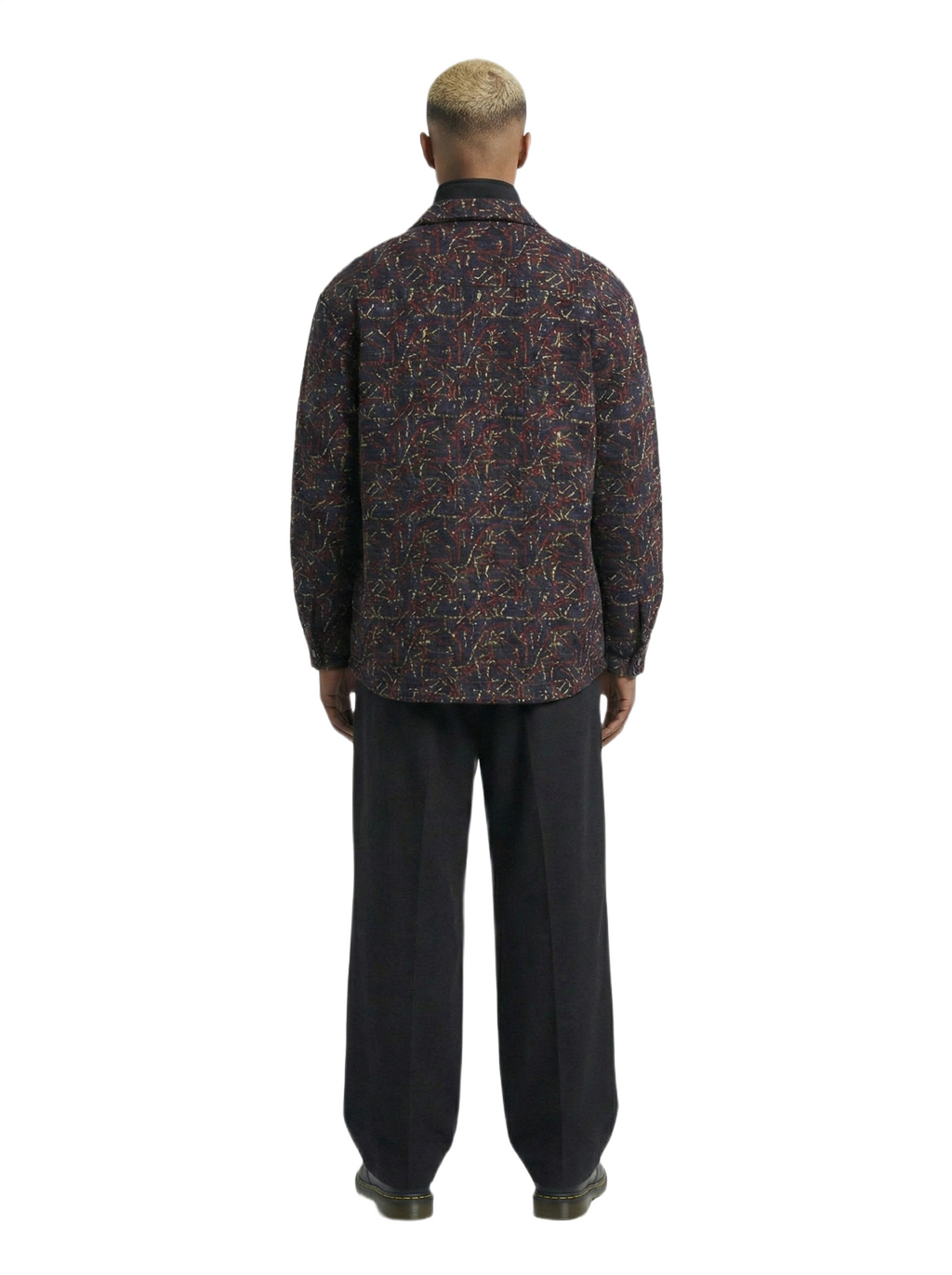 Dotted Colour Palette & Black Ankara Print Padded Jacket