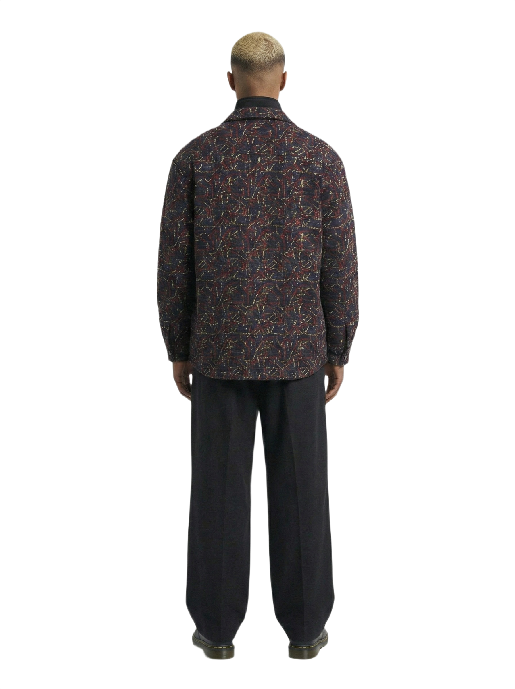 Dotted Colour Palette & Black Ankara Print Padded Jacket