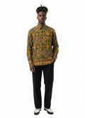 Osahene Regency Design Marigold Honey Pattern Wax Ankara Long Sleeve Shirt