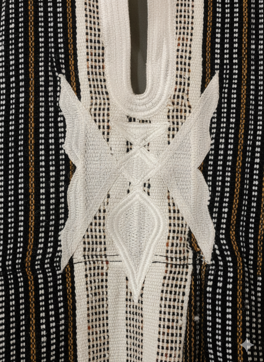 Star Caramel, White, Black & Red Handwoven Batakari Fugu