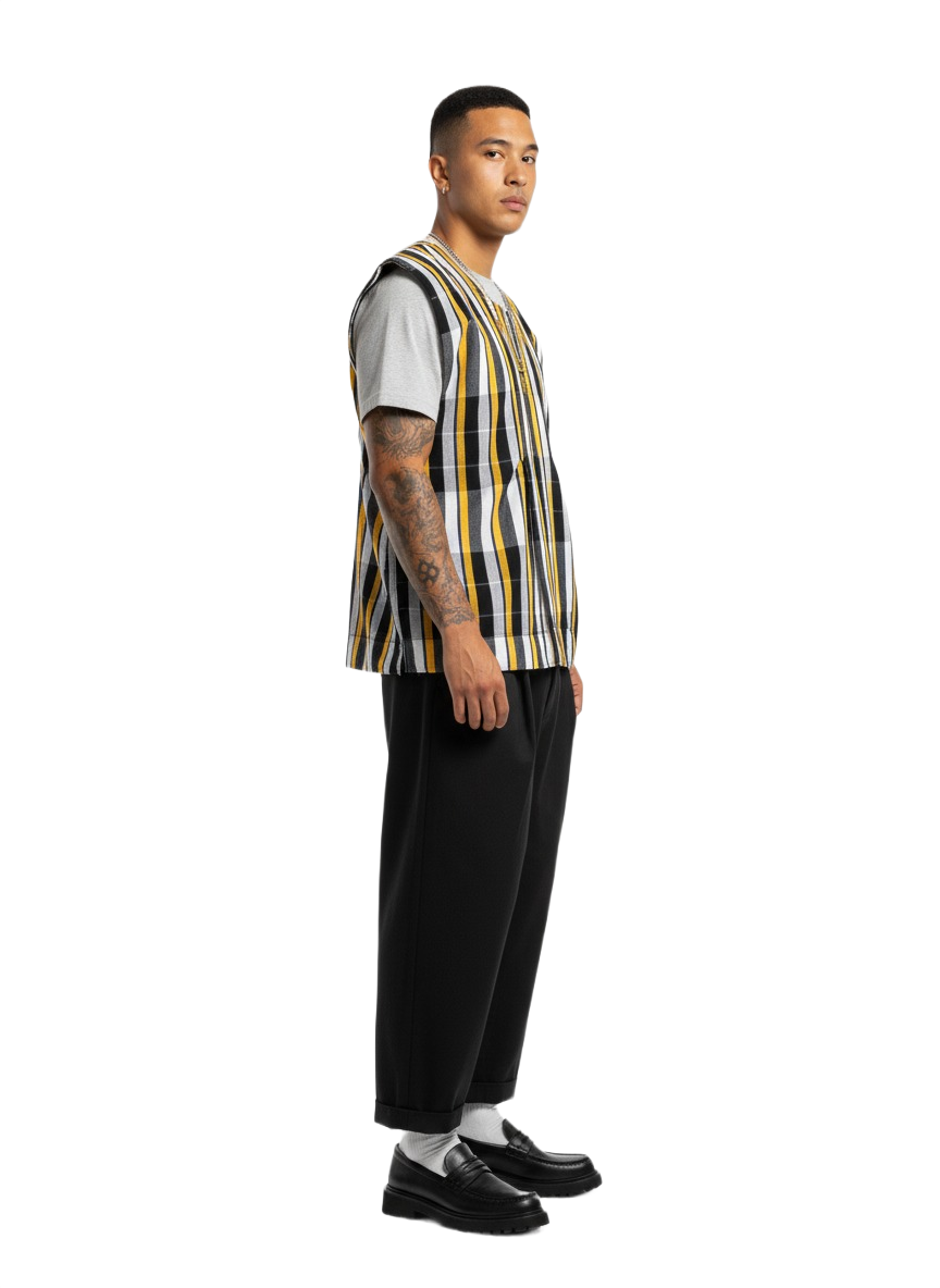 Yellow, Black & White Striped Batakari Fugu