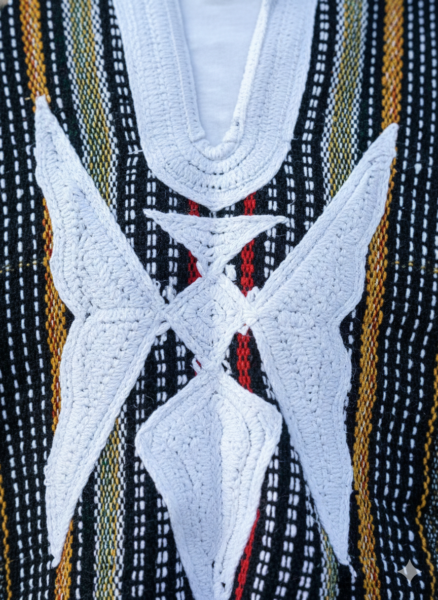 Multicoloured Micro Stripe Handwoven African Batakari Fugu