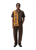 Combination Shell Cocoa Earth Brown & Burnt Orange Short Sleeve Shirt