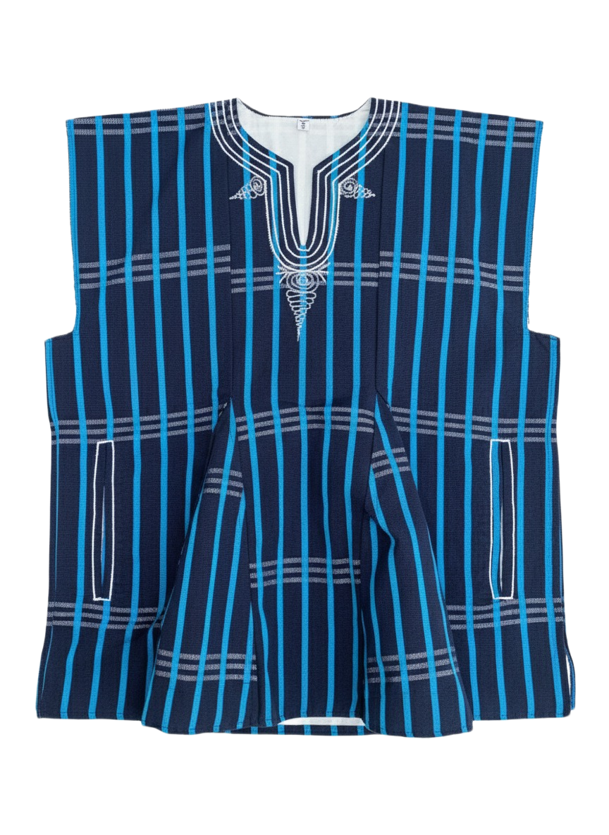 Double Blue Navy Handwoven Batakari Fugu