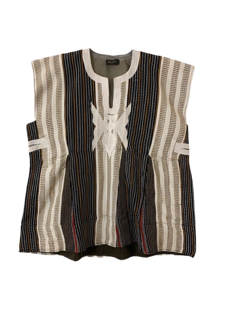 Star Caramel, White, Black & Red Handwoven Batakari Fugu