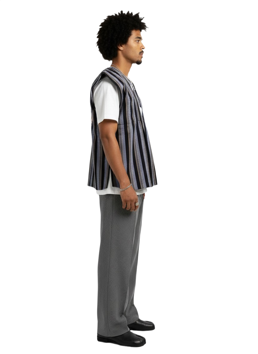 Light Blue & Navy Handwoven Batakari Fugu