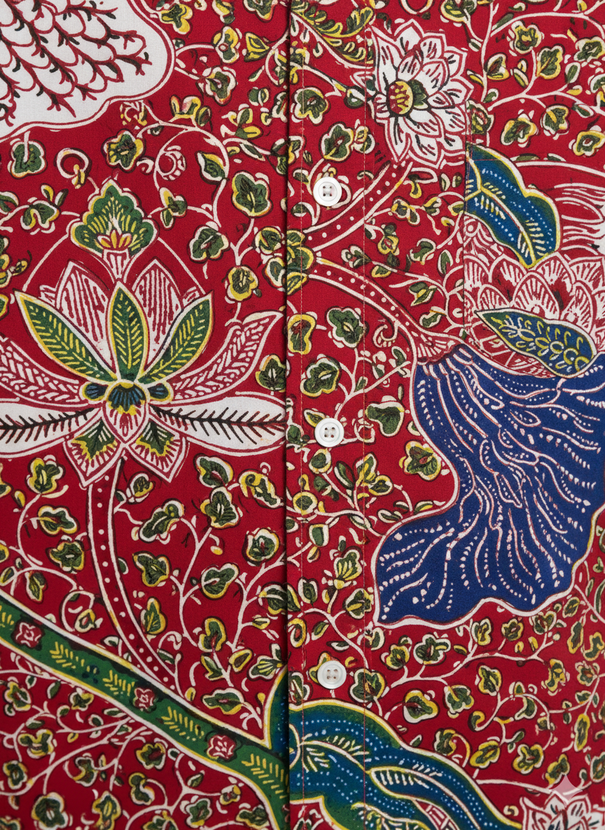 Chemise à manches longues Ankara à motif circulaire avec poche avant