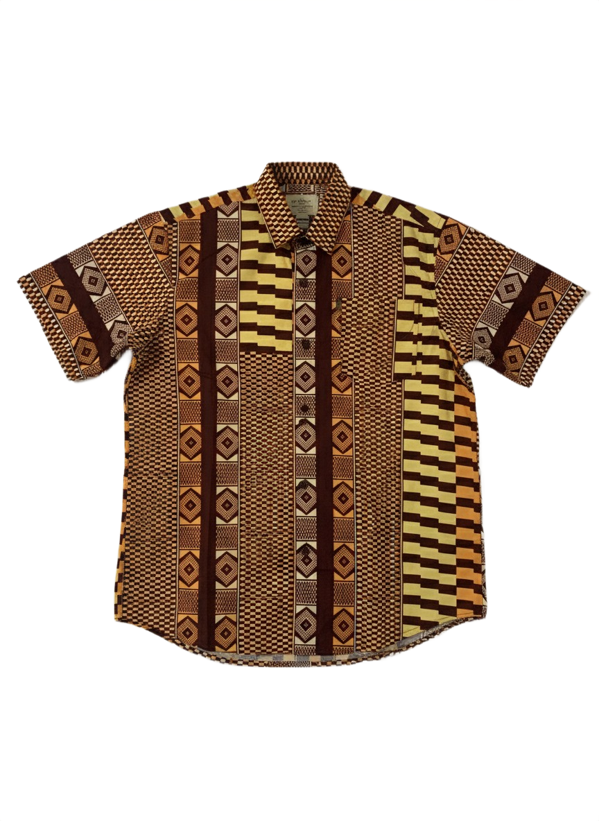 Piano Key Design Sunburst Peach & Burgundy Wax Ankara