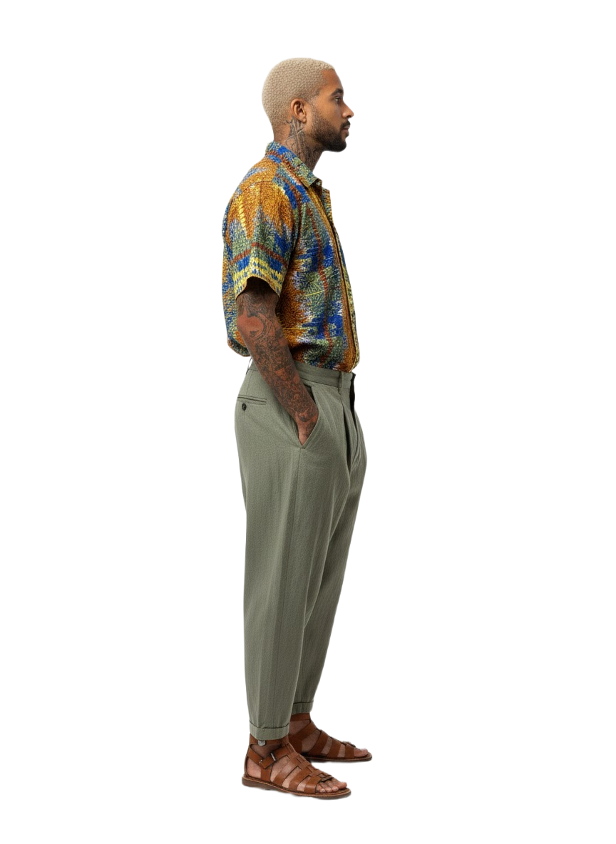 Burnt Orange, Blue & Yellow Color Palette Design Print Short Sleeve Shirt
