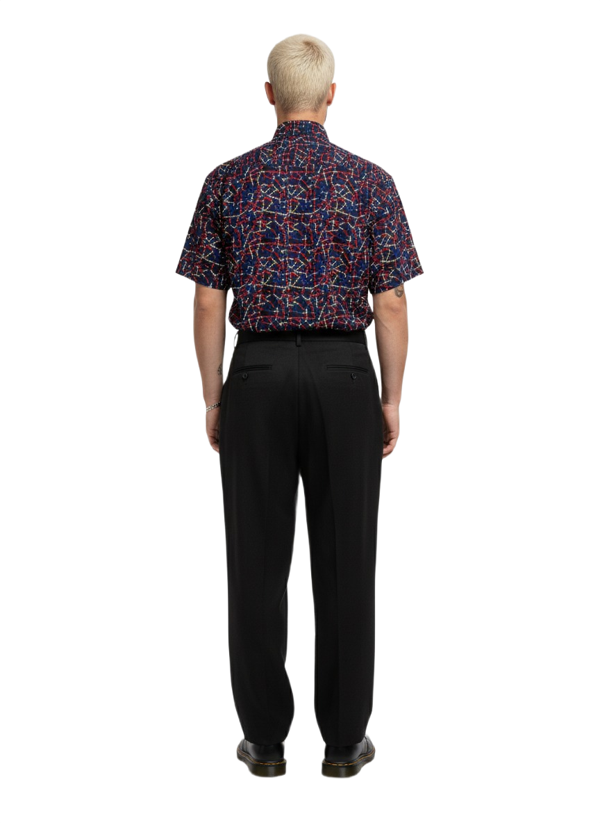 Dotted Colour Palette Design Black Ankara Print Shirt