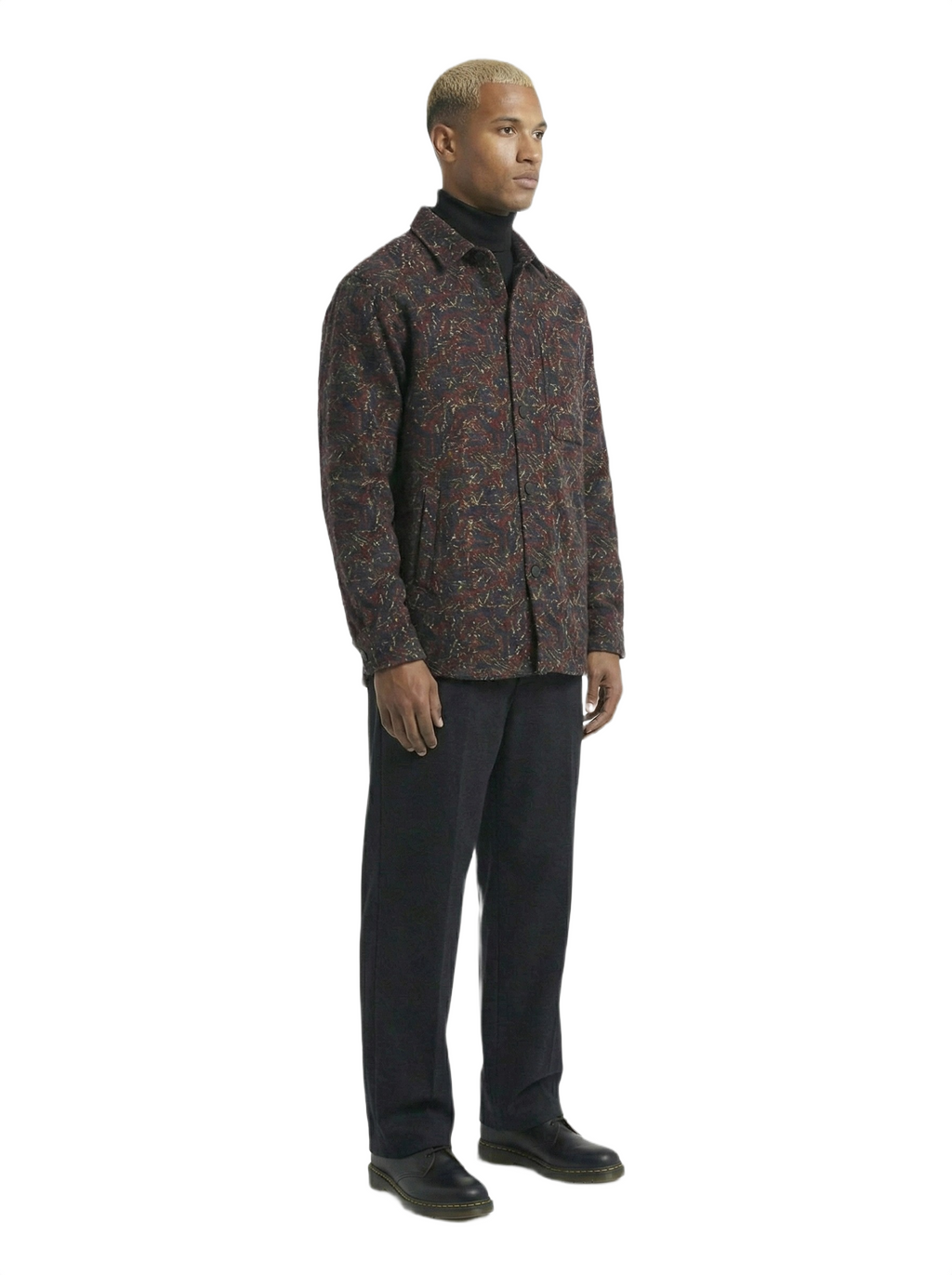 Dotted Colour Palette & Black Ankara Print Padded Jacket