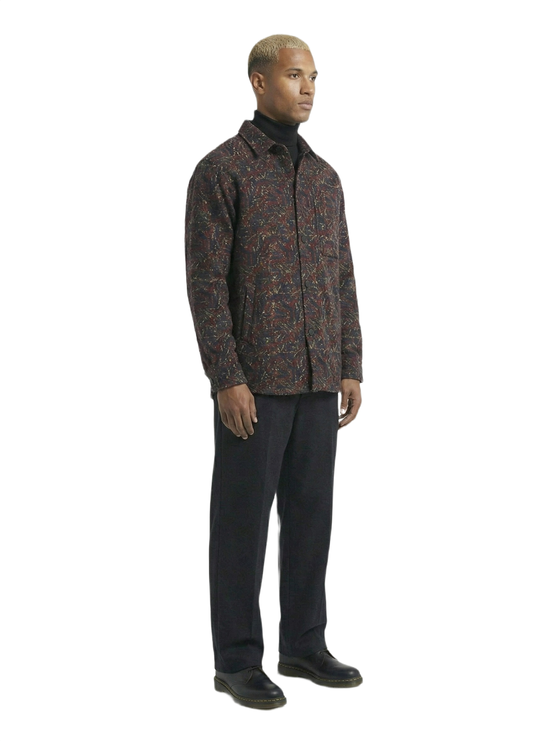 Dotted Colour Palette & Black Ankara Print Padded Jacket