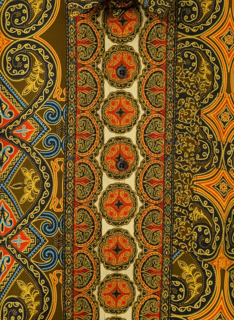 Osahene Regency Design Marigold Honey Pattern Wax Ankara Long Sleeve Shirt