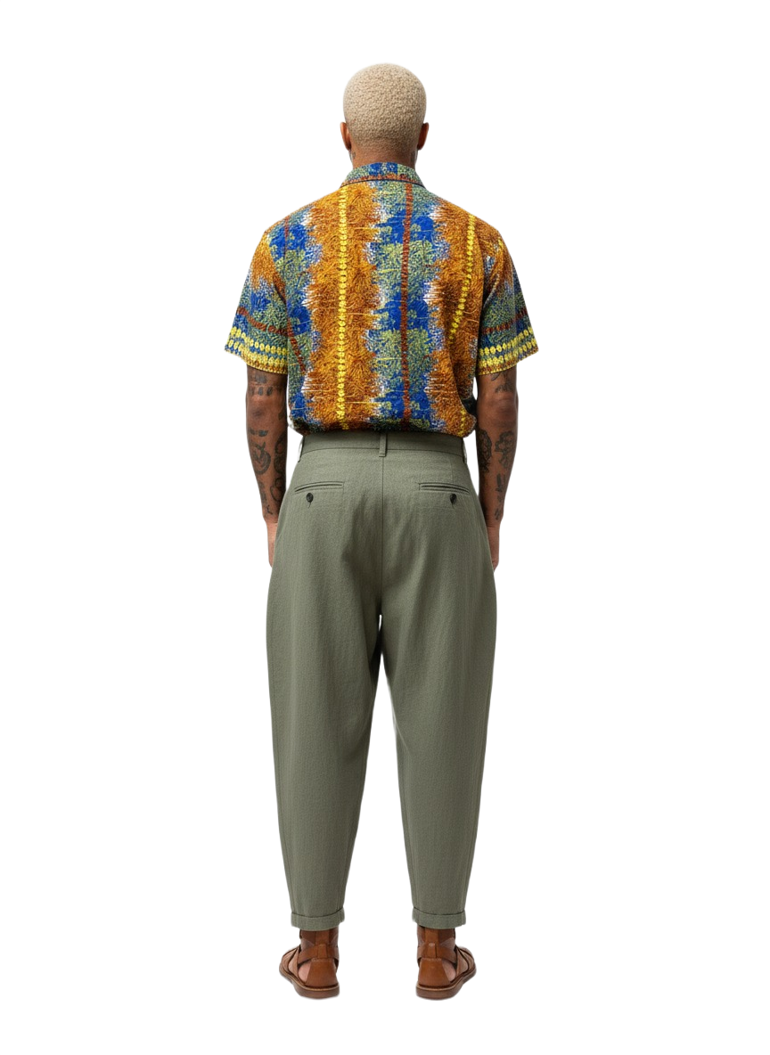 Burnt Orange, Blue & Yellow Color Palette Design Print Short Sleeve Shirt