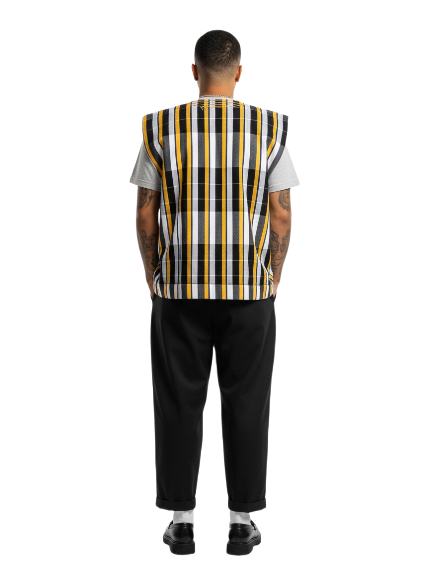 Yellow, Black & White Striped Batakari Fugu