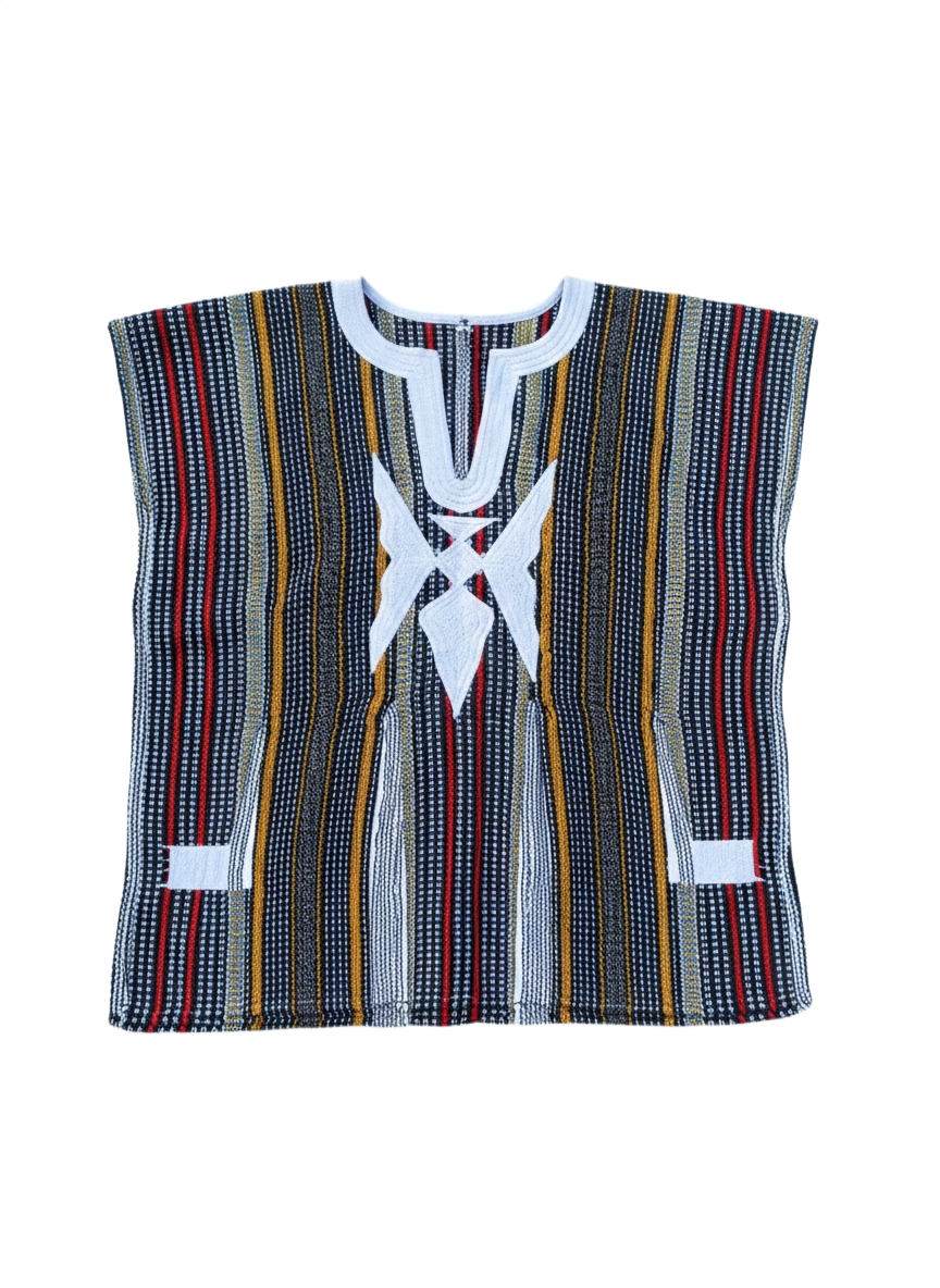 Multicoloured Micro Stripe Handwoven African Batakari Fugu