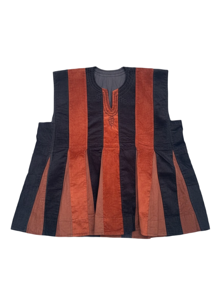 Red & Black Corduroy Batakari Fugu