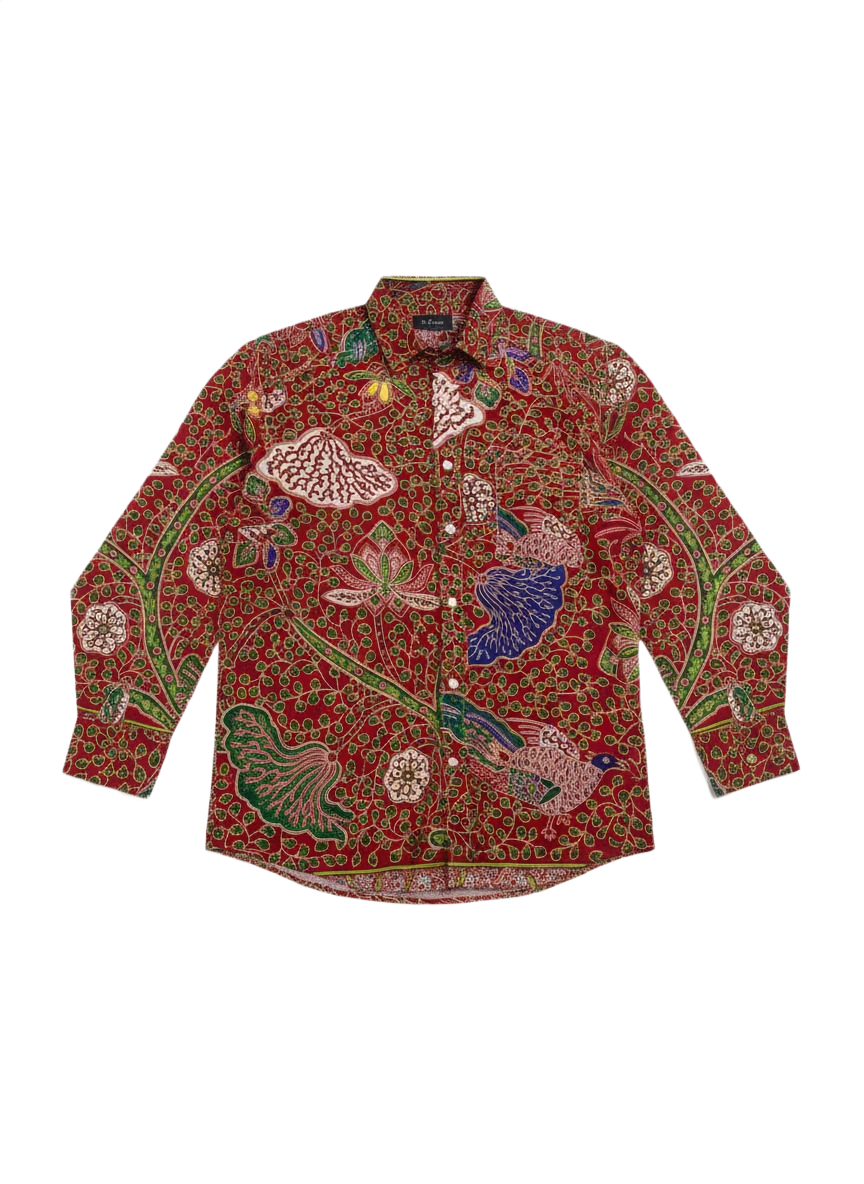 Chemise à manches longues Ankara à motif circulaire avec poche avant