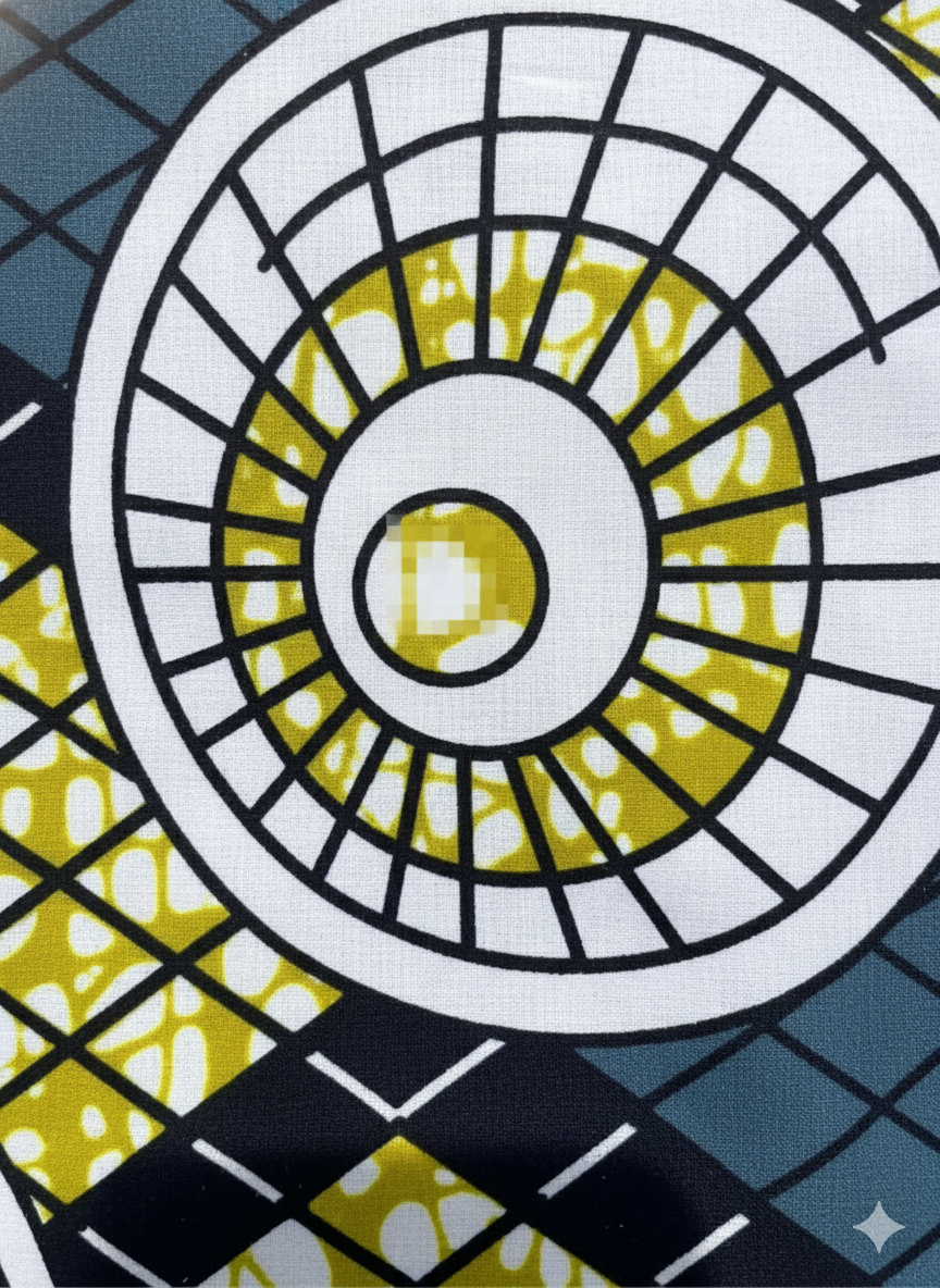 Geometric Shell Checkerboard Lime & Slate Ankara Print Shirt