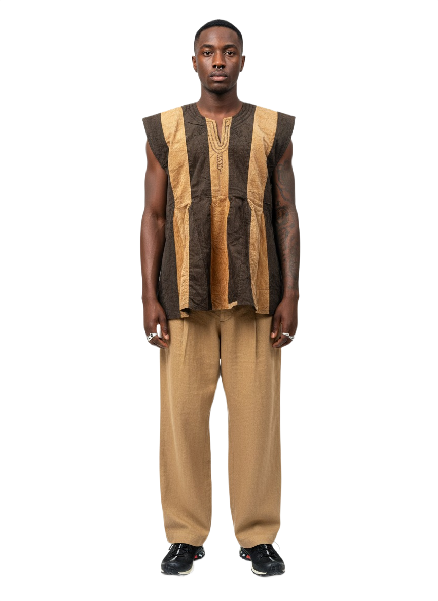 Brown & Caramel Corduroy Batakari Fugu