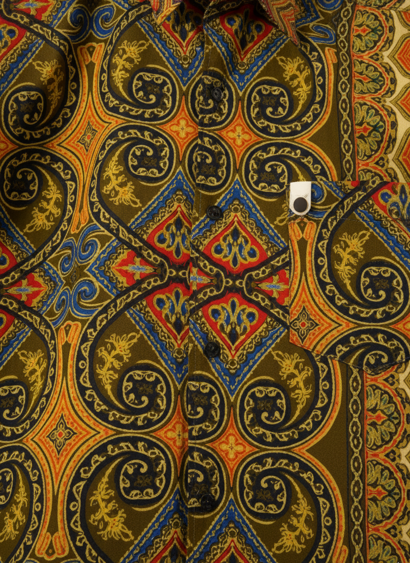 Pocket Pin Osahene Regency Marigold Honey Ankara Long Sleeve Shirt