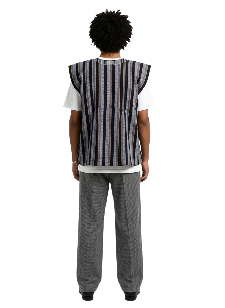 Light Blue & Navy Handwoven Batakari Fugu