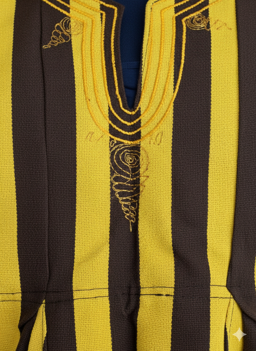 Bumble Bee Brown & Yellow Stripe Handwoven Batakari Fugu