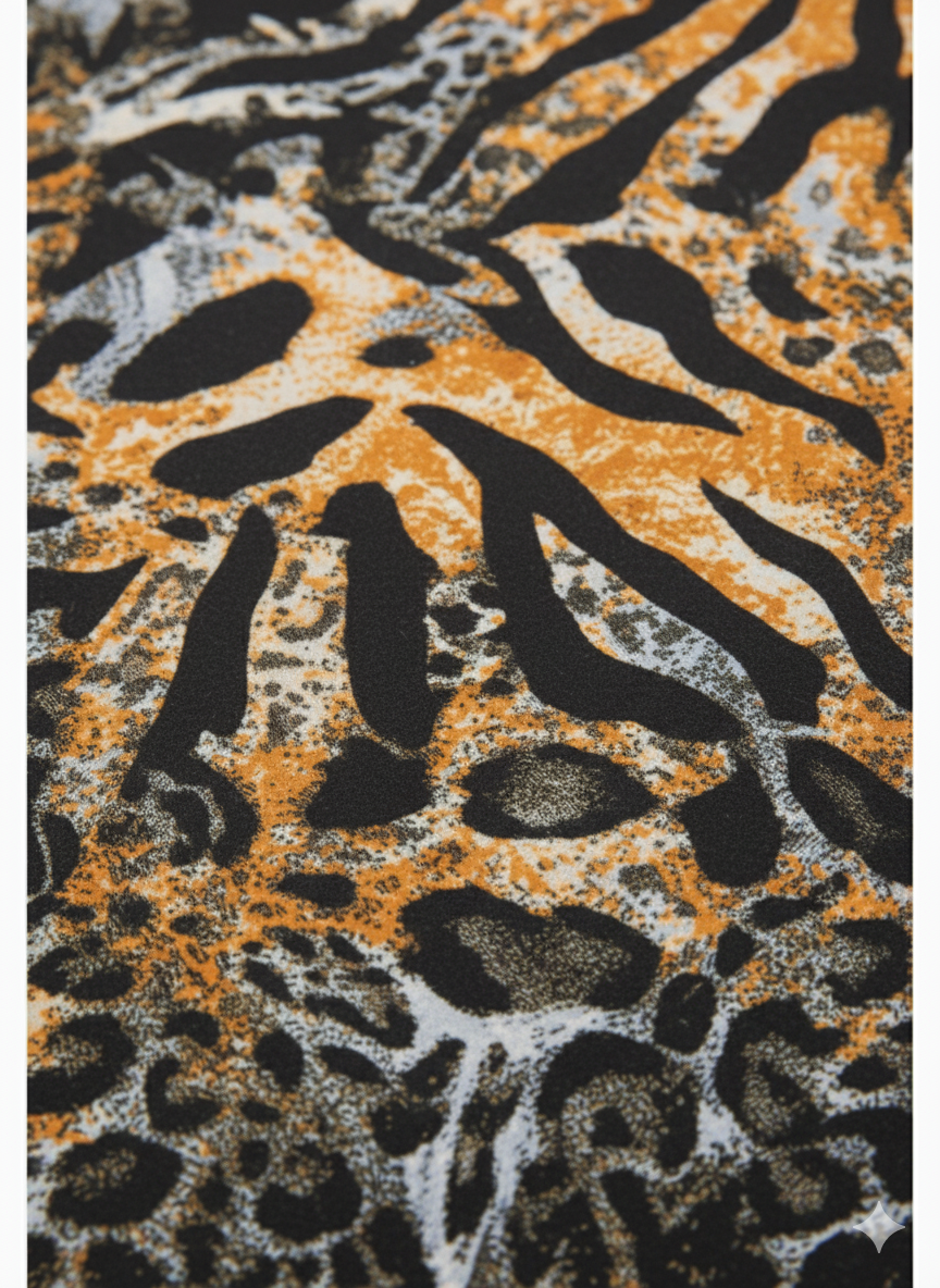 Fire Orange Tiger Print Silk Relaxed Trousers