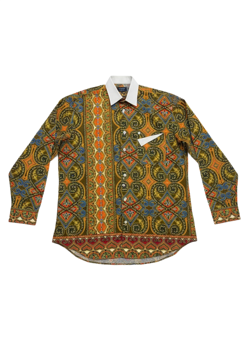 Triangle Pocket & Cuffed Collar Osahene Regency Gold Long Sleeve Shirt
