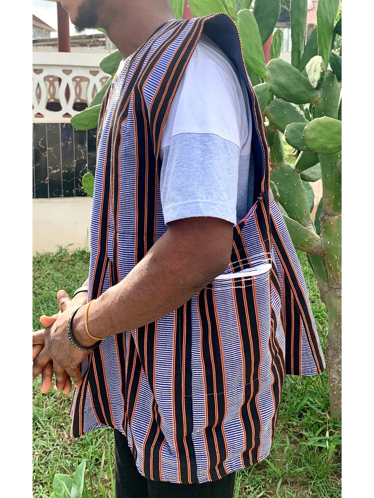 Handwoven Men's Kente Batakari Fugu Smock | One Size (S-XL) - #SMK241