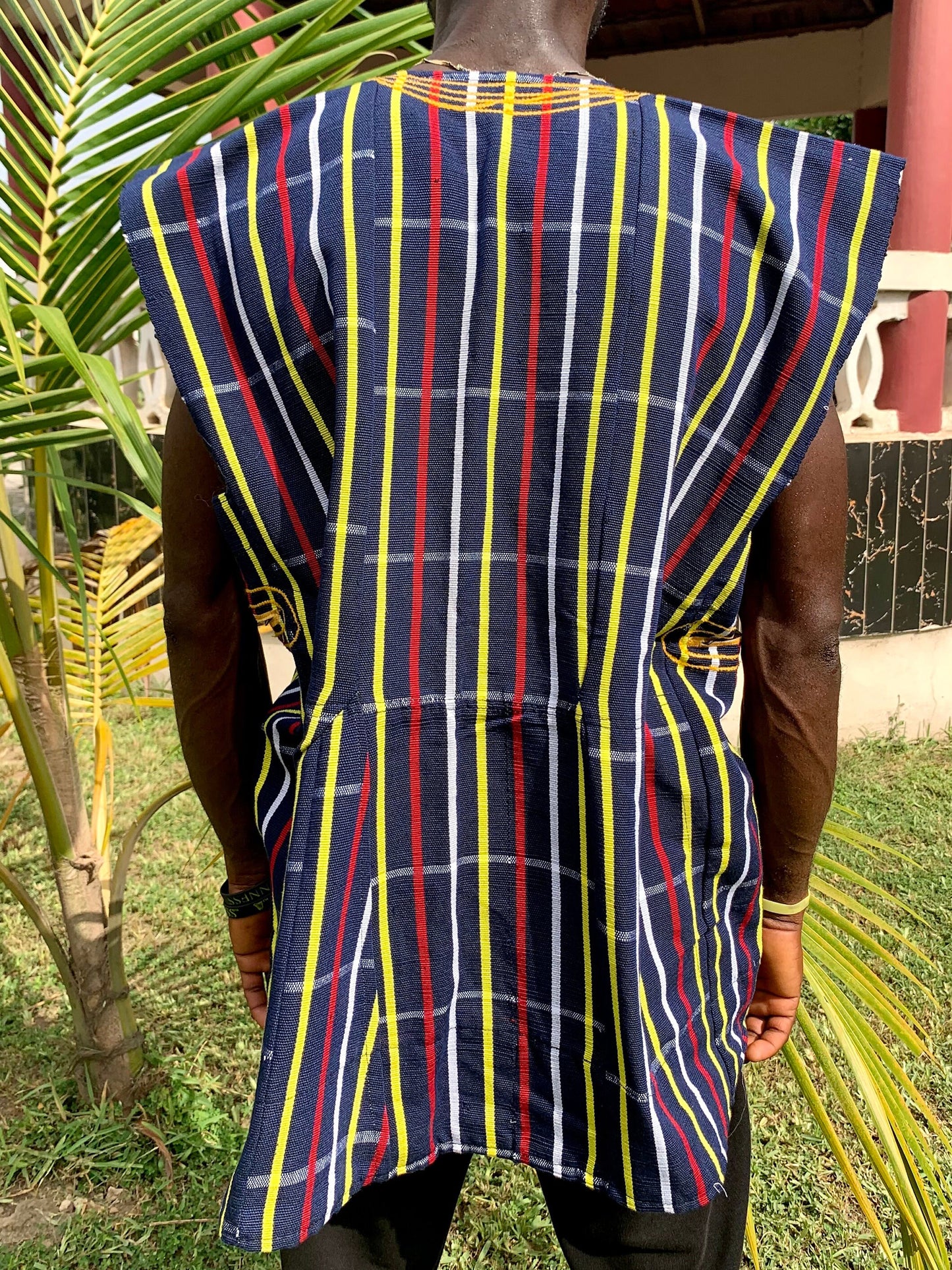 Handwoven Men's Kente Batakari Fugu Smock | One Size (S-XL) - #SMK244