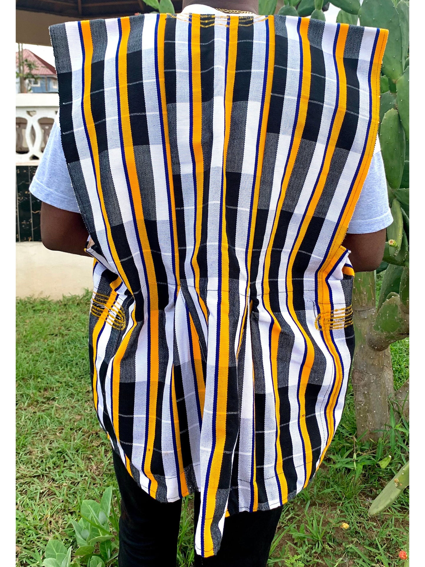 Handwoven Men's Kente Batakari Fugu Smock | One Size (S-XL) - #SMK246