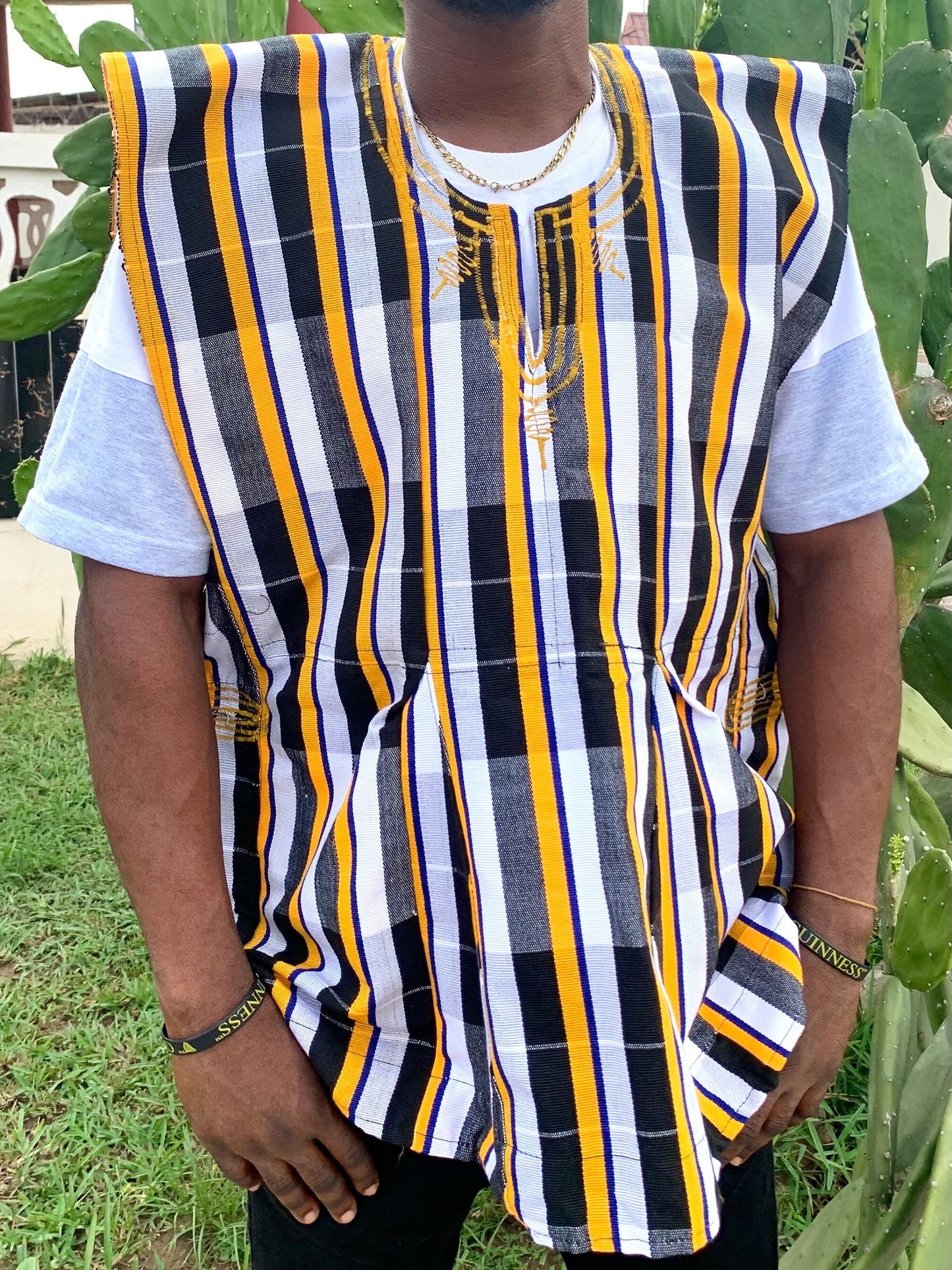 Handwoven Men's Kente Batakari Fugu Smock | One Size (S-XL) - #SMK246