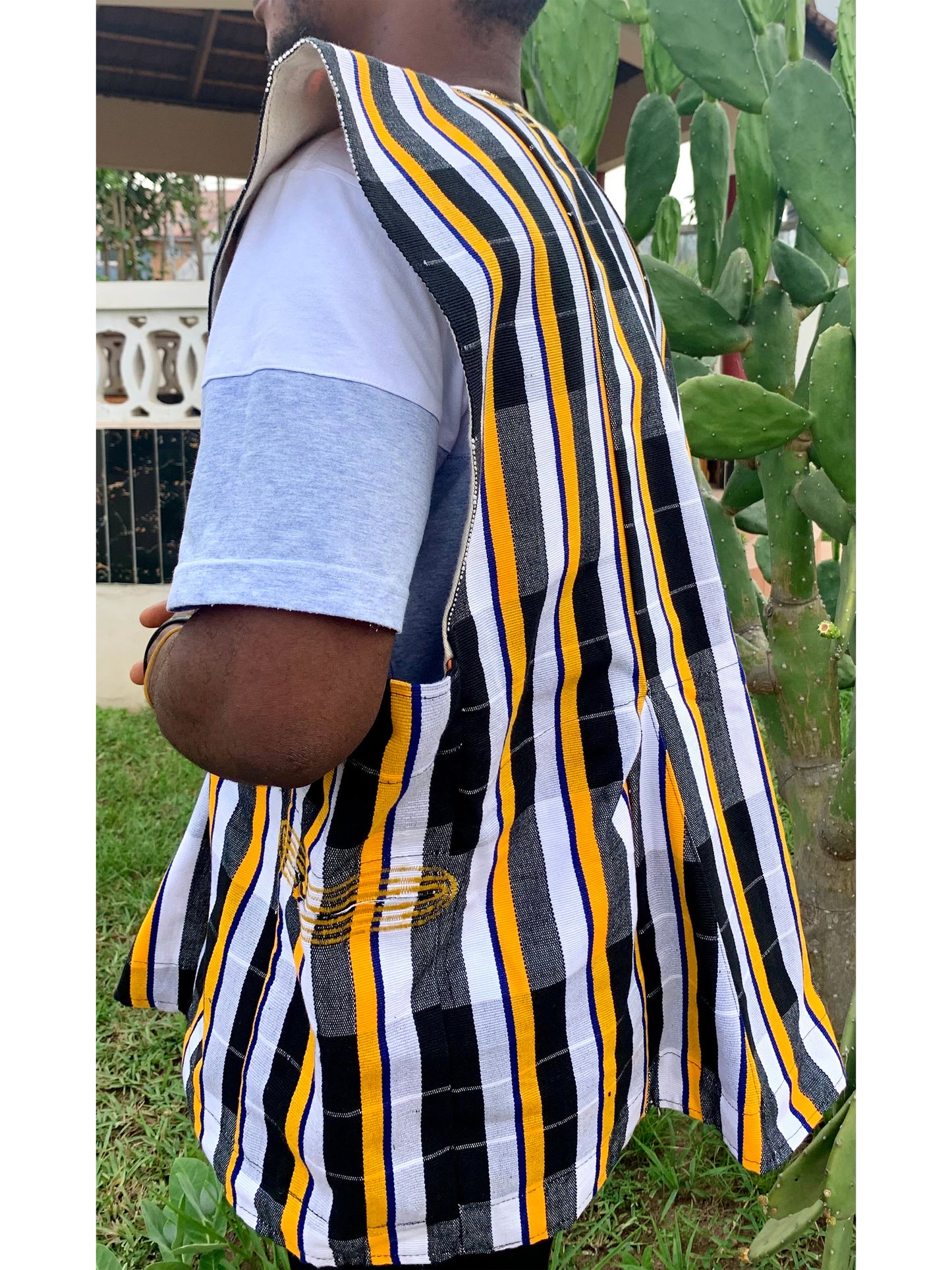 Handwoven Men's Kente Batakari Fugu Smock | One Size (S-XL) - #SMK246