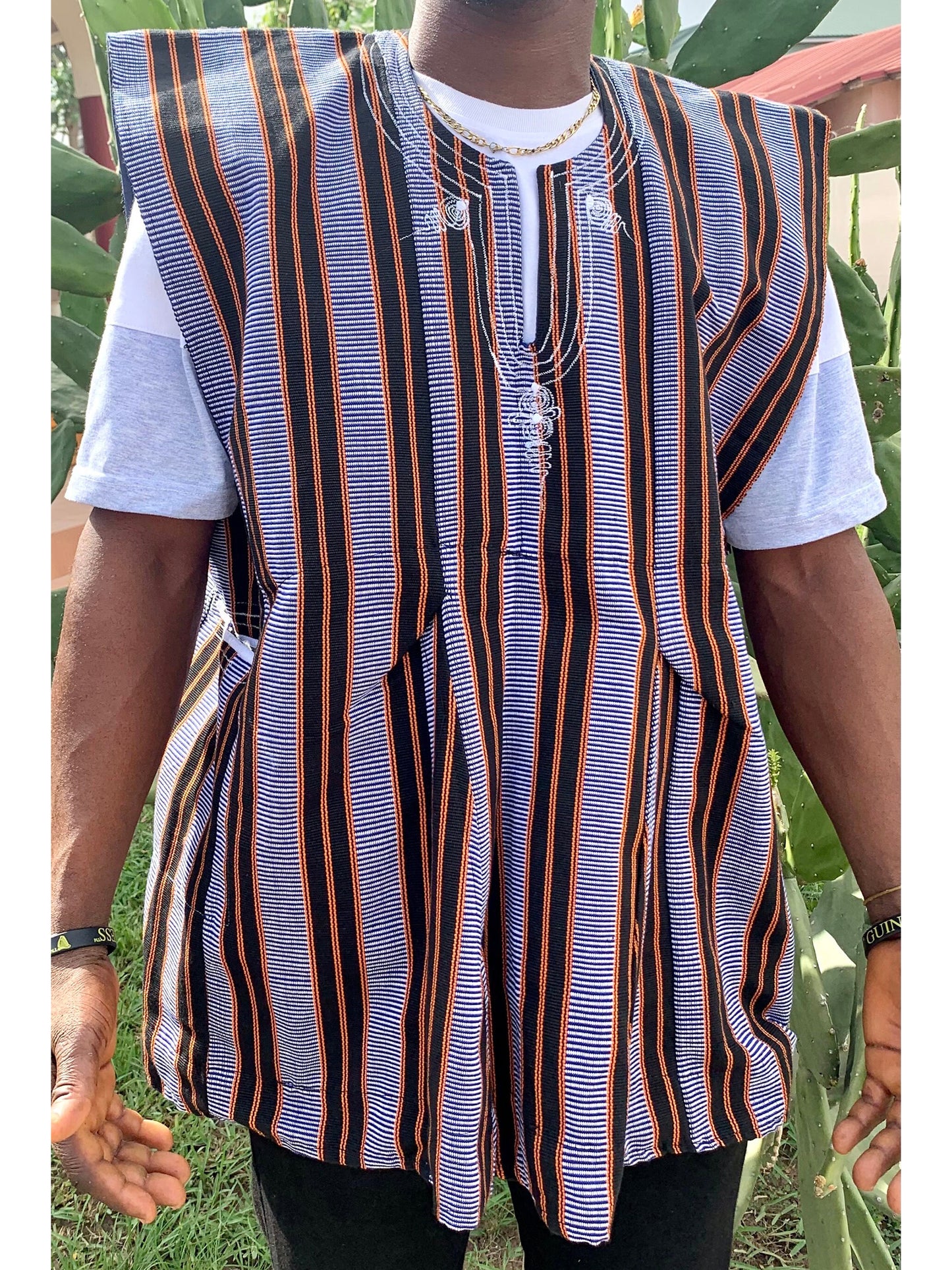 Handwoven Men's Kente Batakari Fugu Smock | One Size (S-XL) - #SMK241