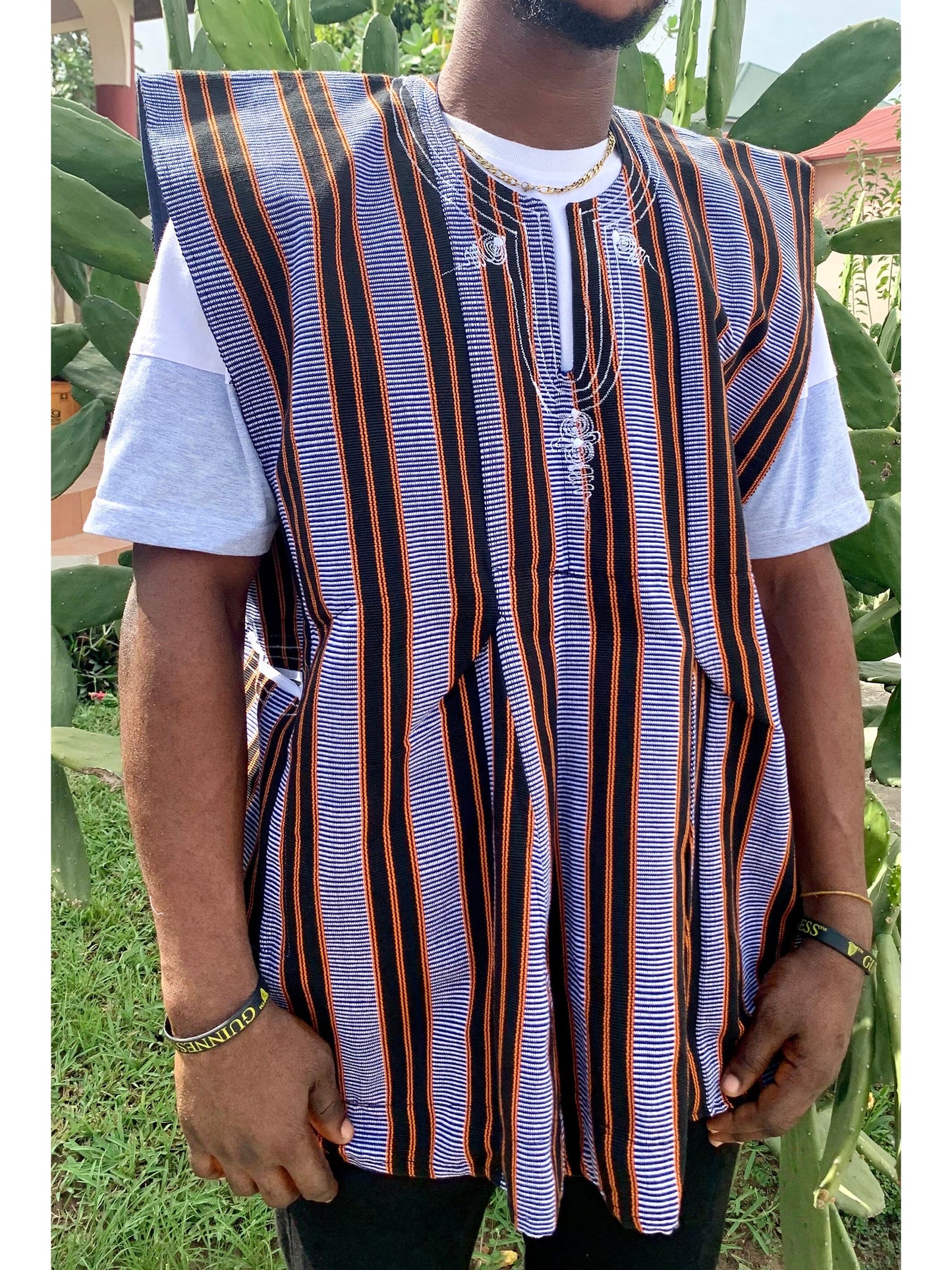 Handwoven Men's Kente Batakari Fugu Smock | One Size (S-XL) - #SMK241