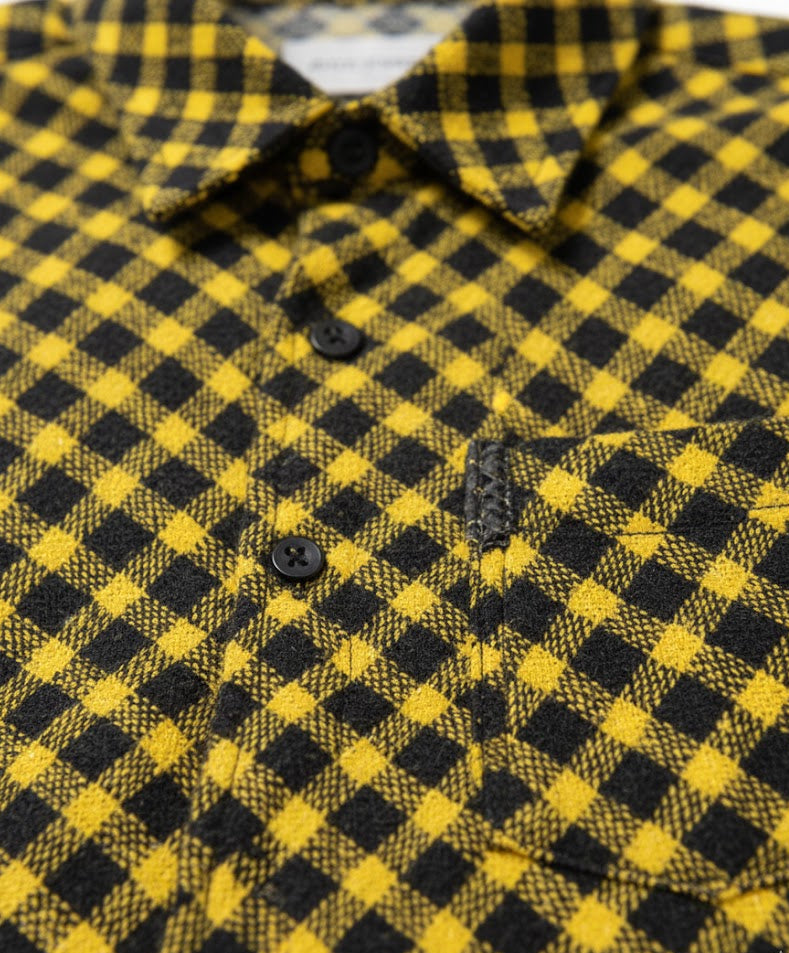 Checked Pattern Black & Yellow Pattern Short Shirt