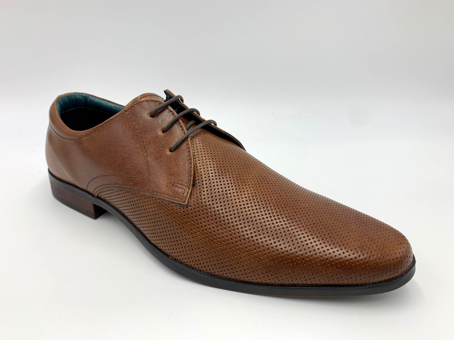 Tan Leather Look Formal Derby Shoes