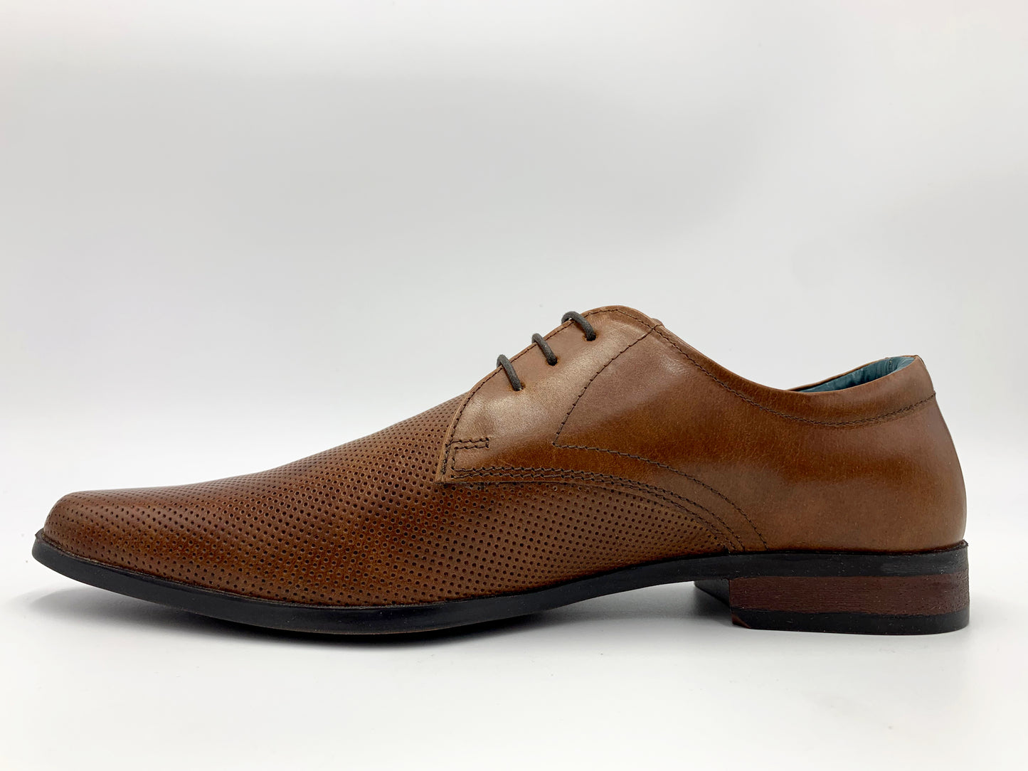 Tan Leather Look Formal Derby Shoes