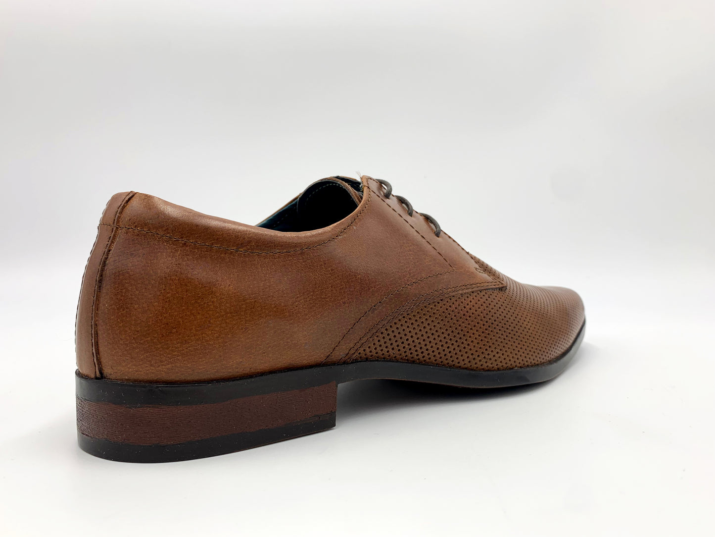 Tan Leather Look Formal Derby Shoes