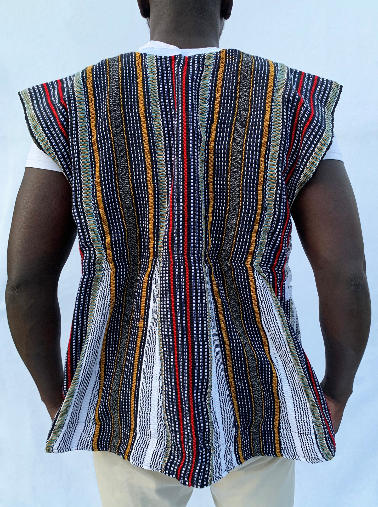 Handwoven African Batakari/Fugu Smock - Multicoloured Stripes #SMK704
